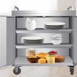 업소용 스테인리스 배식카 대형 운반카 삼중직 공업사 80x40x95cm 4단 : GUDAE MARKET