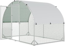 4ever2buy 대형 금속 닭장과 런 워크인 가금류 케이지 닭장 하우스 펜 돔 지붕 방자외선 커버 포함 야외 야적장 농장 사용 77.4 L x 114.0... 