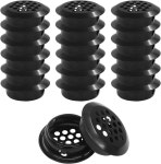 Unorspy 20개 원형 소핏 통풍구 1인치(25mm) 스테인리스 주방 캐비닛 옷장 및 신발 상자용 메쉬 홀 루버(블랙) 1-Inch(25mm) Black... 