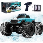 몬스터 RC카 알씨카 조종 G8816 원격 자동차 수륙양용 오프로드 방수 트럭 길이 11 8인치30cm 4륜구동 대형 타이어 무선 인증 LED 조명... 