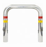 빌딩정문앞 고강도 스텐 U형볼라드 매립이동식 차량진입방지 시설물 도로안전 : KINOCITY