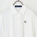 FRED PERRY 프레드페리 시어 팁 폴로셔츠 G2174 여성용 반팔 상의 화이트 네이비 : 레어바이브