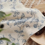 진찬 암리 플로럴 키친 커튼 30인치 길이 린넨 카페 작은 창문 침실 욕실용 조명 필터링 식물 농장 봉 포켓 2 패널 블루 소재 26 W x... 