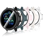 5개 세트 하드 PC 유리 화면 보호 케이스 Garmin Vivoactive 6 호환 전체 커버 HD 초박형 범퍼 투명검정베이지핑크초록 : 아린다우