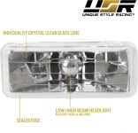 USR H4351 / H4352 밀폐형 빔 헤드라이트 - 로우 + 하이 2 x 5 변환 헤드램프 1993-1997 쉐보레 카마로 호환(유로 크리스탈 스타일 4피스 전구... 