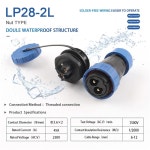 LP28/SP28 백 너트 커넥터 2/3/4 핀 나사 연결 소켓 전기 와이어 케이블 1Pcs(LP28-2L) LP28-2L 1PCS : 아마샵스