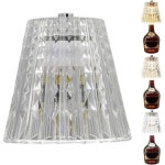 무선 병등 USB 충전식 크리스탈 아크릴 램프 쉐이드 와인 3가지 색상 터치 컨트롤 및 부드러운 디밍 바 장식용 가정 주방 파티 조명... 