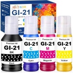호환 가능한 G3270 G3260 프린터 잉크 병 GI21 캐논 G2260 G2270 G3262 G4270 G1220 G1230 G3290 G3790 4팩용 GI-21 리필 교... 