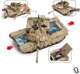 펠레프 M1A2 탱크 세트 밀리터리 모델 키트 1:28 스케일 2차 세계대전 육군 맞춤형 차량 2-in-1 허머 빌딩 브릭 장난감 애호가(1463개)... 