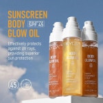 자외선 차단제 바디 글로우 오일 넓은 스펙트럼 SPF 45 로즈 골드 미카가 함유된 경량 방수 반짝이는 보습 코코넛 모이스처라이저-로즈... 