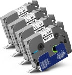 4팩 TZe-231 라벨 테이프 교체용 12mm 0.47 라미네이트 화이트 TZe231 TZ-231 형제 P 터치 메이커 PT-D220 D210 H110 D400 D610BT 4... 