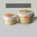 진심글로벌 짚풀공예 짚풀공예품 컨츄리풍 라탄 25cm 1개+ 1세트 : 진심글로벌