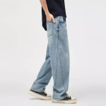 후니오 남성일자청바지 빈티지 스판 커브 진 스트레이트 캐주얼 바지 UNO1 : 후니오124