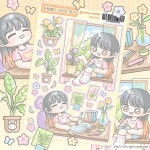 야니스튜디오 봄볕이 내리는 창가 스티커 : 소소로와