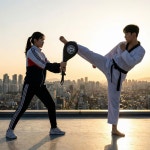 생활구역 발차기 미트 킥복싱 연습 태권도장 타격 타겟 : 생활 구역