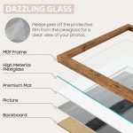 스페이스 아트 데코 9x12 액자 세트 4 러스틱 브라운 액자는 매트가... 뛰어난 HD 플렉시글라스 갤러리 벽 세트를 Rustic Brown : 재규리움