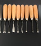 목공 조각 세트 8개 칼 손 끌 나무 도구 목각 전통 공예 인장 DIY (긴 길이) long : 네이로