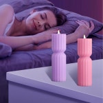 버드유스 엔즈 스트라이프 실리콘 캔들 몰드 실린더 테이퍼 향이 나는 제작형 줄무늬 기둥의 미적형 스파이럴 기둥형 004 : 네이로