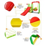 4in1 어린이 놀이터세트 미끄럼틀 그네 농구대 축구 실내 놀이기구 : 신원상사