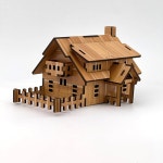 MPIUET 3D 퍼즐 통나무집 DIY 목조 주택 모델 키트 컨트리 코티지 빌딩 직소 브레인 티저 인형의 집(GJFD) : 하은이네아