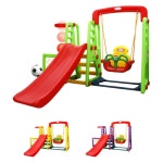 4in1 어린이 놀이터세트 미끄럼틀 그네 농구대 축구 실내 놀이기구 : 신원상사