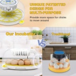 자동 계란 회전 습도 표시 기능이 있는 부화용 Sailnovo 18 인큐베이터 캔들러 부화 일수 및 닭 농장 학교 실험실에 이상적입니다(노란색)... 