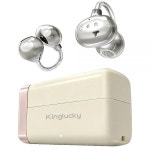 있는 클립온 이어버드, 편안한 오픈 이어 무선 블루투스 6.0 헤드폰, 마이크 포함, 작은 귀 및 안경 착용자용, 45시간 재생, E : 화니마켓02