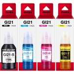 GI-21 G3260 G3270 잉크 병 캐논 G4270 G2260 G1220 G1230 G2270 메가탱크 프린터용 21 GI21 리필 호환 블랙 시안 마젠타 옐로우 4팩... 