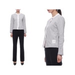 THOM BROWNE 여성 코튼 트위드 크루넥 가디건 (FJT367A J0194 065 25S) : 토리-