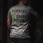 틸 발할라 프로젝트 가장 무거운 짐 그래픽 티 | 베테랑 소유 및 운영 미국에서 자랑스럽게 인쇄됨 Medium Gray : 지포리