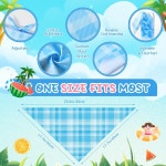 게요가 60개 여름 격자무늬 개 반다나 벌크 하와이안 애완동물 스카프 턱받이 조절 가능한 세척 커치프 시즌 반려동물 그루밍 용품 소형에서... 