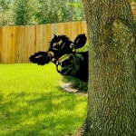 AOLVY 농장 피핑 카우 메탈 아트 야외 장식 정원 울타리 농가 뒷마당... 할아버지를 위한 마당 파티오 잔디 조각상 선물 (소) D - Horse : 하은이네나