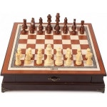 서랍 수납이 가능한 14.6인치 나무 체스 세트 퀸 2개가 추가된 수제 보드 우아한 홈 데코 및 성인 초보자를 위한 전략 게임 : 몰웨이브