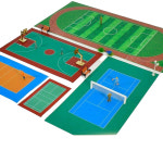 배드민턴 코트 미니어처 모형 건설 모델하우스 바닥재 세트 체육관 바닥판 1 300 1개 : 태연무역