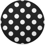 12009439 식탁 매트 테이블 집들이 선물 깔개 시과 폴카 닷 흑백 원형 플레이스 6종 세트 미끄럼 방지 내열 세척 가능 주방 장식용 15.... 