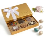 쿠키 선물 바구니 | 6 카운트 코셔 밀크 & 다크 벨기에 고급 음식 상자 감사합니다 캔디 남성 여성 그를 그녀의 엄마 6 PC Gold : 거리두기상점