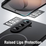 마그네틱 케이스 MagSafe와 호환 듀얼 레이어 헤비 듀티 충격 방지 휴대폰 커버 카메라 렌즈 풀 프로텍션 긁힘 하드 PC Black : 바로넥스