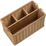 로이호한 다기능 짜임 수납 바구니 – 라탄 느낌 손잡이형, 구획 설계, 피크닉·조미료·장난감 정리에 적합 DH5678256 : 코모도가게