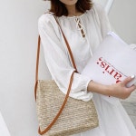 데일리 숄더백 피크닉 여성 숄더백 여름 가벼운 라탄 가방 : 에프엔스토어