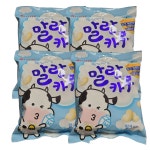 롯데 폭신폭신 말랑카우 밀크 츄잉 캔디 대용량 소프트 캔디 간식 꾸러미 158g 4팩 세트 : All day pick