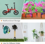 6팩 정원 호스 홀더 벽걸이 금속 수도 파이프 걸이 릴 W 18 나사 보관 확장 가능한 튜브 랙 후크 [블랙] 6 : 라미에릉