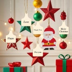 유니커 40개 미완성 나무 소 귀 태그 컷아웃과 로프 DIY 공예를 위한 농장 빈 걸이 홈 파티 크리스마스 장식 : 트렌드브릿지마켓