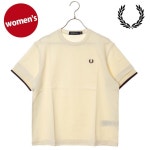 FRED PERRY 프레드페리 여성용 메쉬 카프 피케 티셔츠 반팔 면 화이트 ECRU G2167-560 : 레어바이브