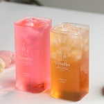 400ml사각 유리 에이드잔 스무디컵 네모 밀크티컵 A 5-11모닝400ml : 페브스토어