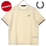 FRED PERRY 프레드페리 여성용 메쉬 카프 피케 티셔츠 반팔 면 화이트 ECRU G2167-560 : 레어바이브