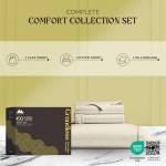 메이페어 리넨 100% 이집트 면 트윈 사이즈 시트 럭셔리 1000 시리즈 그랜드리오스 컬렉션 침대 세트(3개 PC 보리) 16인치 딥 포켓 소프트... 