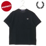 Fred Perry 프레드페리 여성용 메쉬 커프 피케 티셔츠 반팔 블랙 G2167-102 : 레어바이브