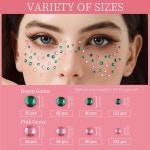 티니터 페이스 젬스 셀프 접착 라인스톤 메이크업 페스티벌 쥬얼스 스틱 온 헤어 바디 Pink/Green : 캐롯하우스