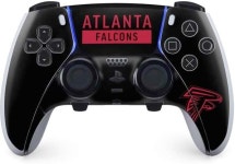 PS5 듀얼센스 엣지 프로 컨트롤러와 호환되는 스키닛 데칼 게이밍 스킨 공식 라이선스 NFL 애틀랜타 팰컨스 블랙 퍼포먼스 시리즈 디자인... 