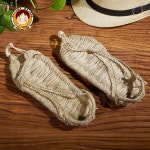 슬리퍼 휴가 짚신슬리퍼 36 남녀공용 신발 실내화 A. 마 신발 흰색 끈, D. 37 : 리더스202